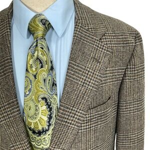 Chaps by Ralph Lauren Blazer Men 44R Brown Prince Edward Plaid Sport Jacket USA